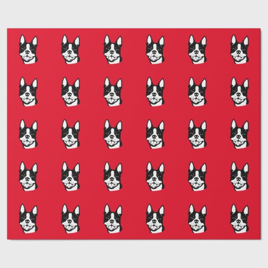 Boston Terrier Gift Wrapping Paper Cadeaupapier (Zoom)