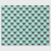 Boston Terrier Glasses wrapping Paper Cadeaupapier (Vlak)
