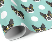 Boston Terrier Glasses wrapping Paper Cadeaupapier (Rol Hoek)
