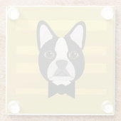 Boston Terrier Glazen Onderzetter (Achterkant)
