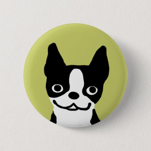 Boston Terrier Glimlach Ronde Button 5,7 Cm (Voorkant)