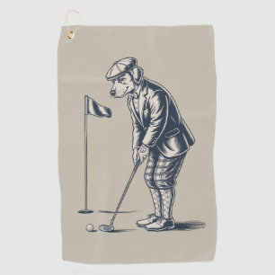 Boston Terrier Golf Vintage Hond Golfen Boston Moe Golfhanddoek