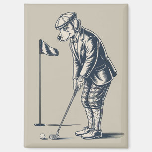 Boston Terrier Golf Vintage Hond Golfen Boston Moe Magneet