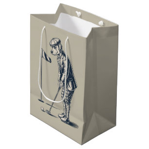 Boston Terrier Golf Vintage Hond Golfen Boston Moe Medium Cadeauzakje