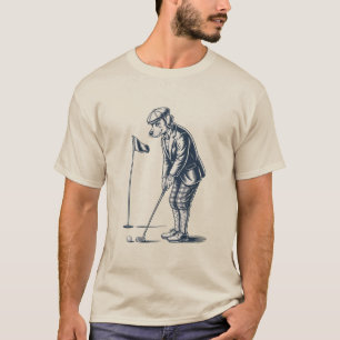 Boston Terrier Golf Vintage Hond Golfen Boston Moe T-shirt