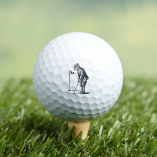 Boston Terrier Golf Vintage Honden Golfende Boston Golfballen