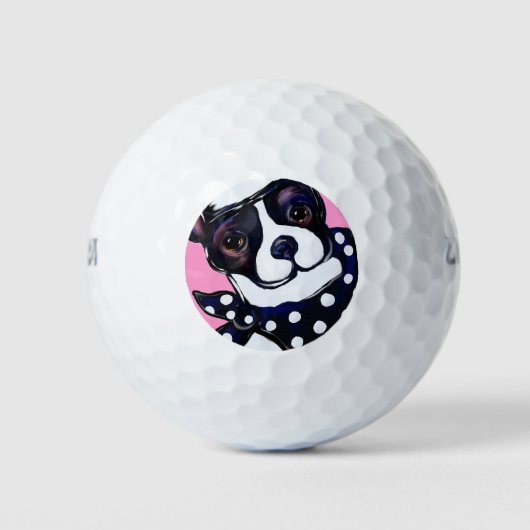 BOSTON TERRIËR GOLFBALLEN (Voorkant)