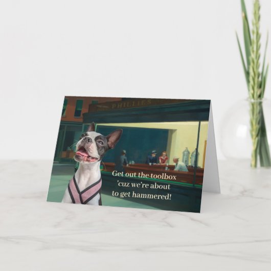 Boston Terrier Grappig Kaart (Voorkant)