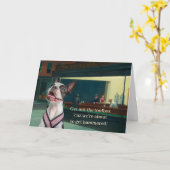 Boston Terrier Grappig Kaart (Gele Bloem)