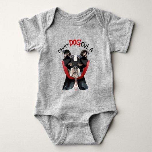 Boston Terrier Grappige Halloween Vampier Hond Romper (Voorkant)