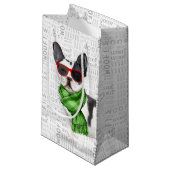 Boston Terrier Grappige Kersthond Klein Cadeauzakje (Voorkant Gekanteld)