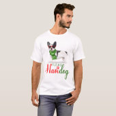 Boston Terrier Grappige Kerstmis Vlooien Navidog T-shirt (Voorkant volledig)