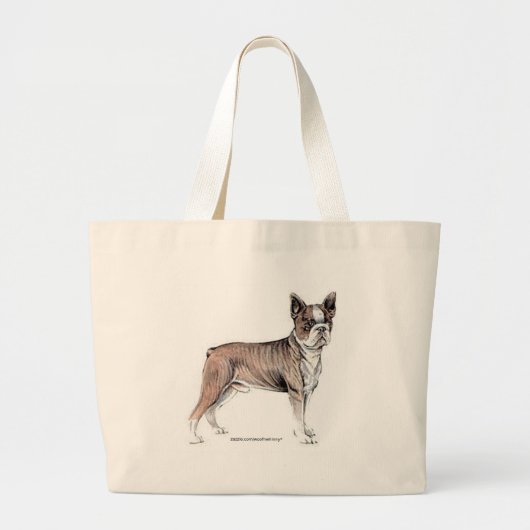Boston Terrier Grote Tote Bag (Voorkant)