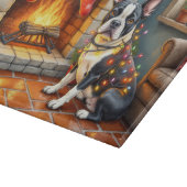 Boston Terrier Haard met Kerstverlichting Snijplank (Hoek)