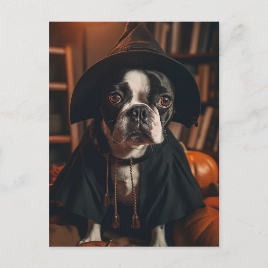 Boston Terrier Halloween Briefkaart (Voorkant)