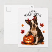 Boston Terrier Halloween Briefkaart (Voorkant / Achterkant)