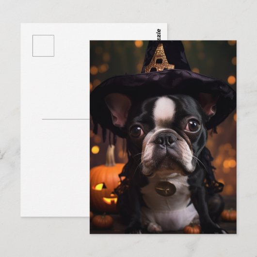 Boston Terrier Halloween Briefkaart (Voorkant / Achterkant)