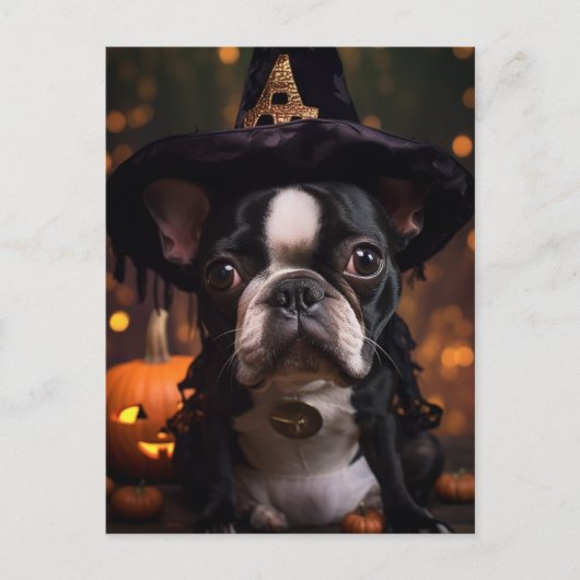 Boston Terrier Halloween Briefkaart (Voorkant)