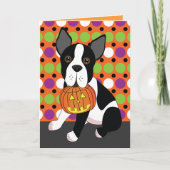 Boston Terrier Halloween Card Kaart (Voorkant)