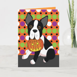 Boston Terrier Halloween Card Kaart