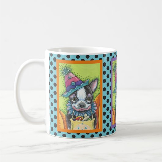 BOSTON TERRIER HALLOWEEN CLOWN, CLASSIC DOG MOK (Links)