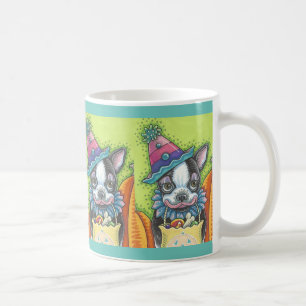 BOSTON TERRIER HALLOWEEN CLOWN, CLASSIC DOG MOK