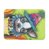 BOSTON TERRIER HALLOWEEN CLOWN, CUTE DOG MAGNET MAGNEET (Horizontaal)