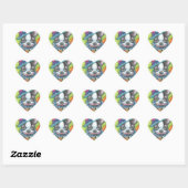 BOSTON TERRIER HALLOWEEN CLOWN STICKER SHEET Heart (Vel)