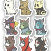 Boston Terrier Halloween Costume Sticker (Voorkant)