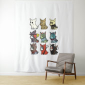 Boston Terrier Halloween Costume Wandkleed (In situ)