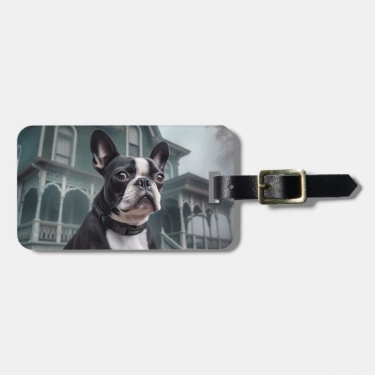 Boston Terrier Halloween eng Bagagelabel (Voorkant horizontaal)