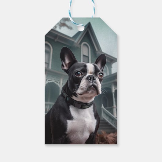 Boston Terrier Halloween eng Cadeaulabel (Achterkant)