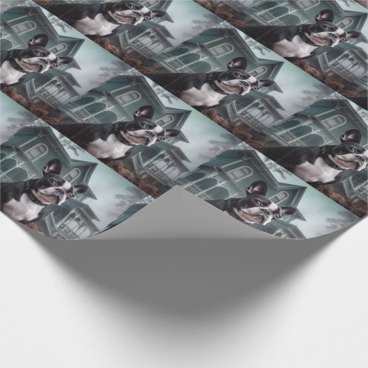 Boston Terrier Halloween eng Cadeaupapier (Hoek)