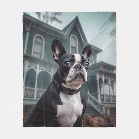 Boston Terrier Halloween eng Fleece Deken (Voorkant)