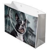 Boston Terrier Halloween Eng Groot Cadeauzakje (Achterkant Gekanteld)