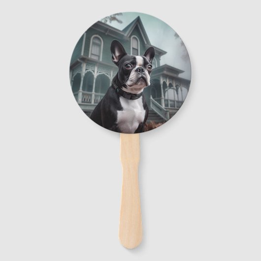 Boston Terrier Halloween eng Handwaaier (Voorkant)