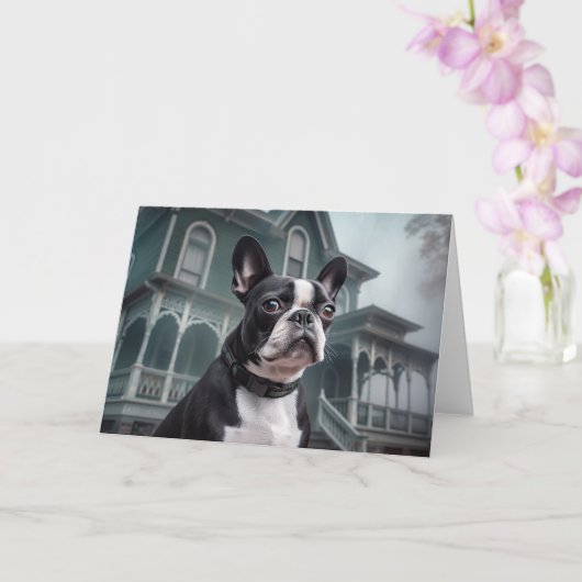 Boston Terrier Halloween eng Kaart (Orchidee)