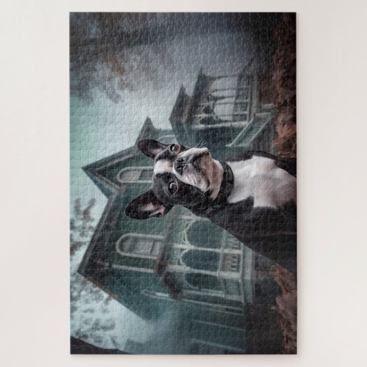 Boston Terrier Halloween eng Legpuzzel (Verticaal)
