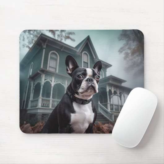 Boston Terrier Halloween eng Muismat (Met muis)