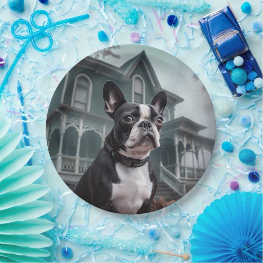 Boston Terrier Halloween eng Papieren Bordje (Feest)