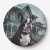 Boston Terrier Halloween eng Papieren Bordje (Voorkant)