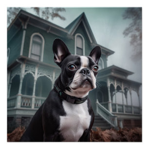 Boston Terrier Halloween eng Perfect Poster