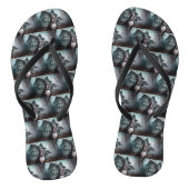 Boston Terrier Halloween eng Teenslippers (Voetbed)