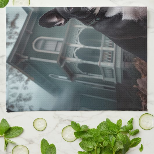 Boston Terrier Halloween eng Theedoek (Gevouwen)