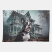 Boston Terrier Halloween eng Theedoek (Horizontaal)