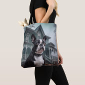 Boston Terrier Halloween eng Tote Bag (Dichtbij)