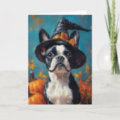 Boston Terrier Halloween Feestdagen Kaart (Voorkant)