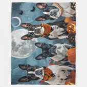 Boston Terrier Halloween Griezelen Fleece Deken (Voorkant)