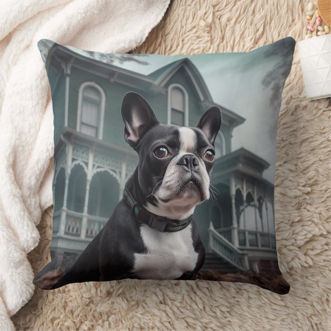 Boston Terrier Halloween Griezelen Kussen (Deken)