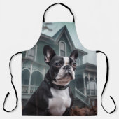 Boston Terrier Halloween Griezelen Schort (Voorkant)